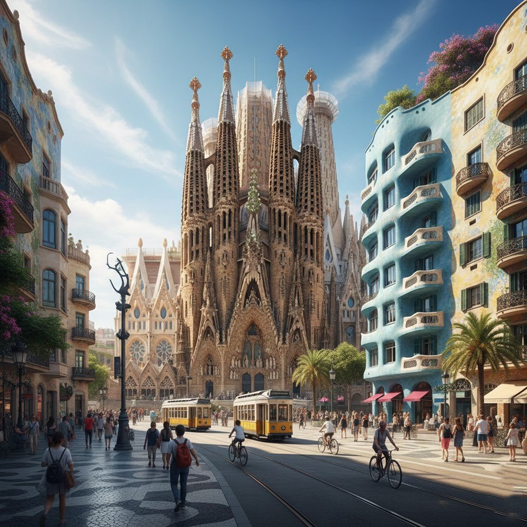 Detalle de arquitectura modernista en Barcelona