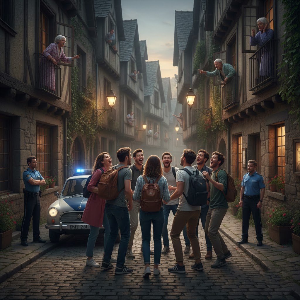 Personas haciendo ruido por la noche