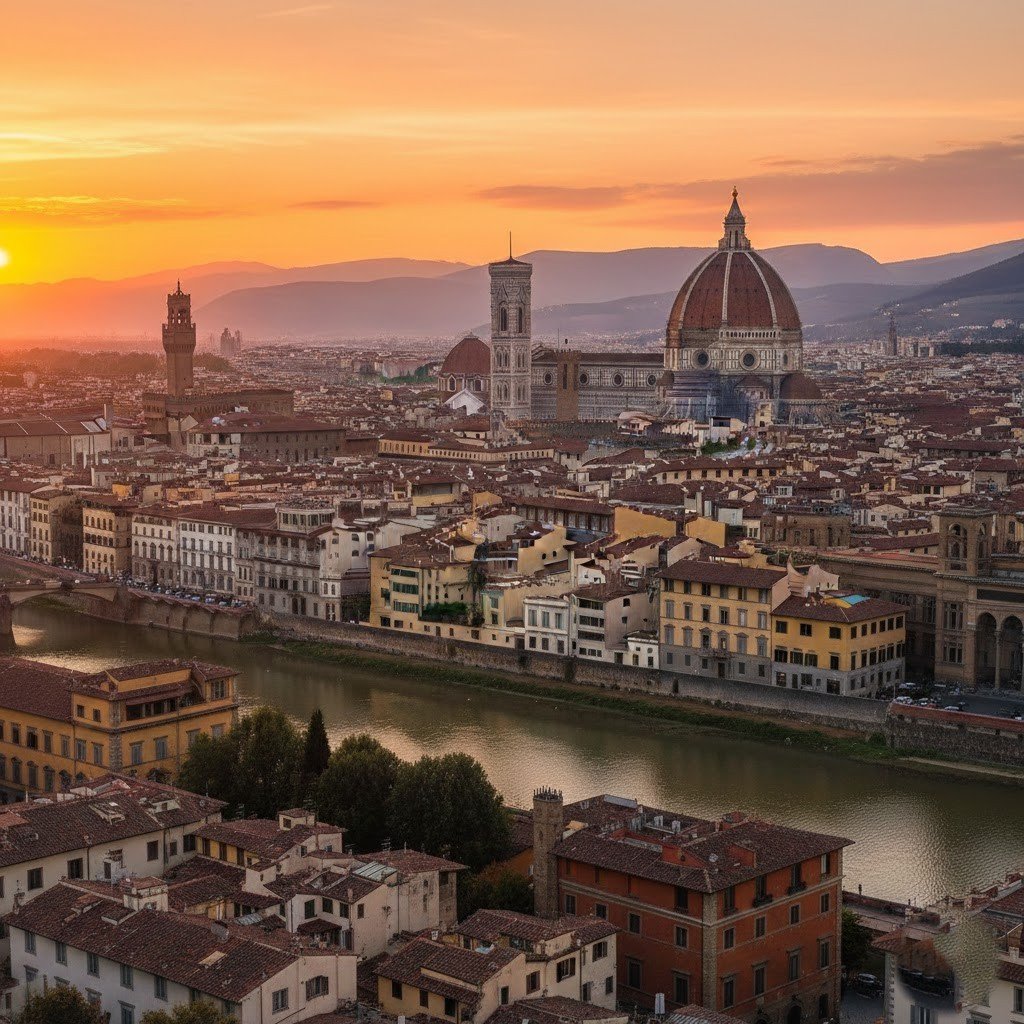 Vista panorámica de Florencia y el Duomo