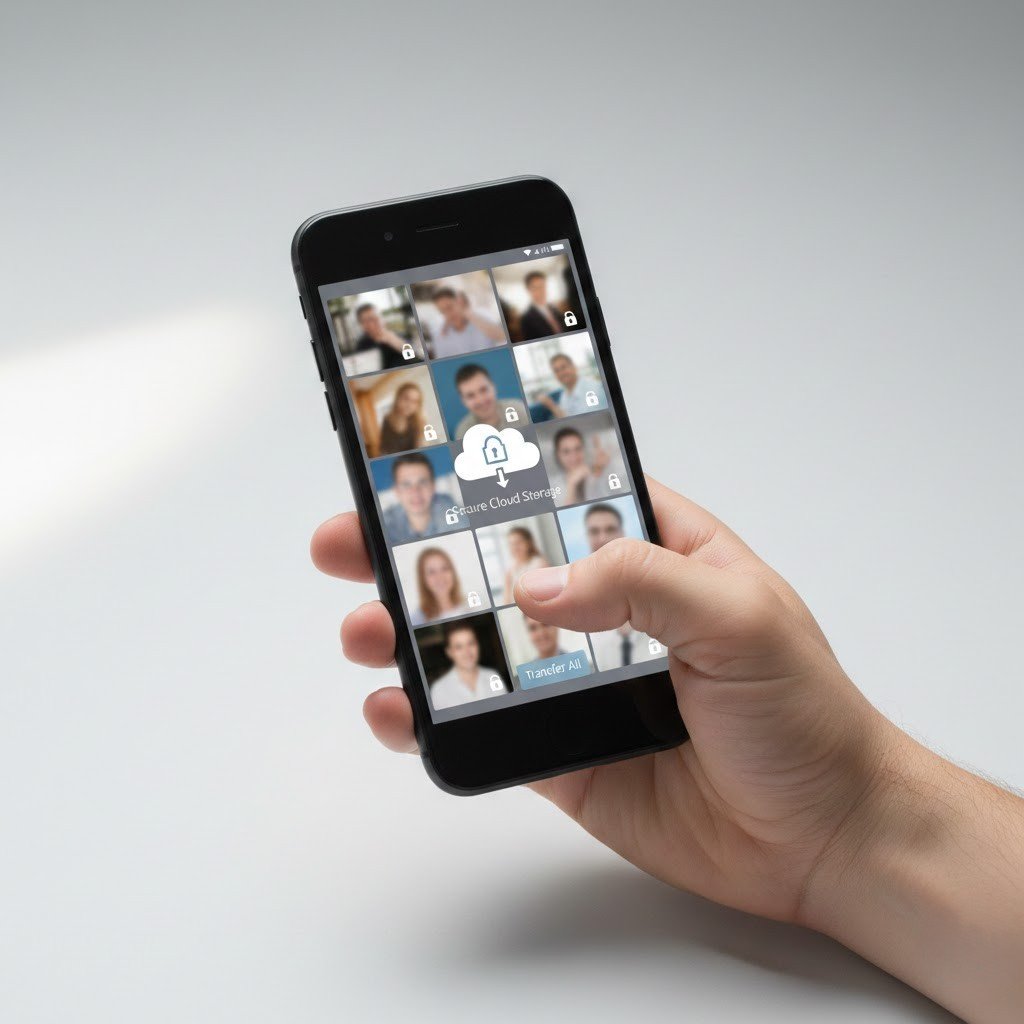 Persona revisando fotograf&iacute;as personales en el tel&eacute;fono