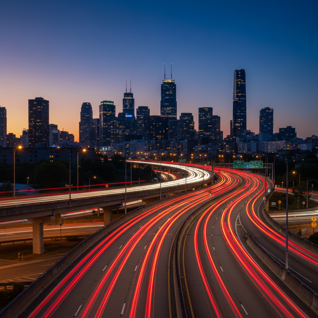 Tráfico intenso en la carretera