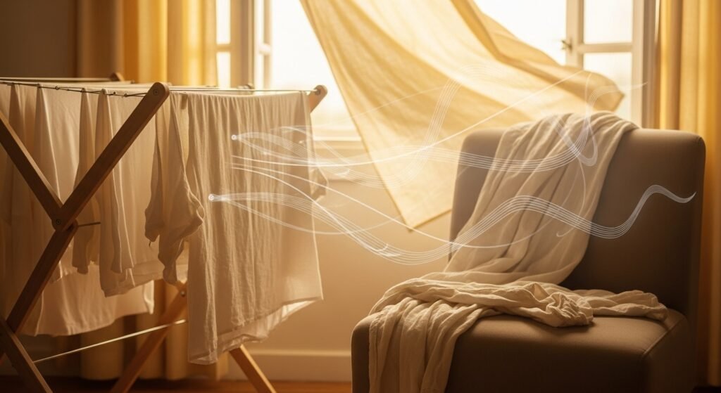 Habitación ventilada con tejidos de algodón natural