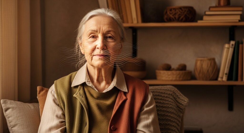 Persona mayor en un entorno doméstico tranquilo