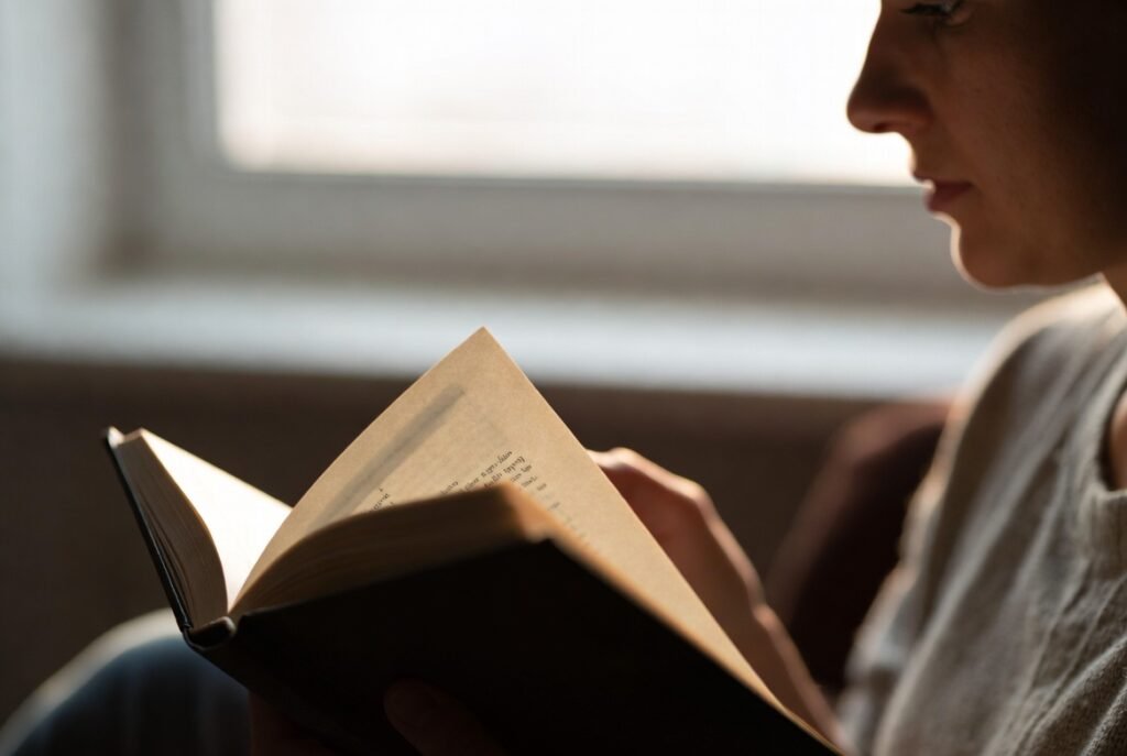 Leyendo un libro físico