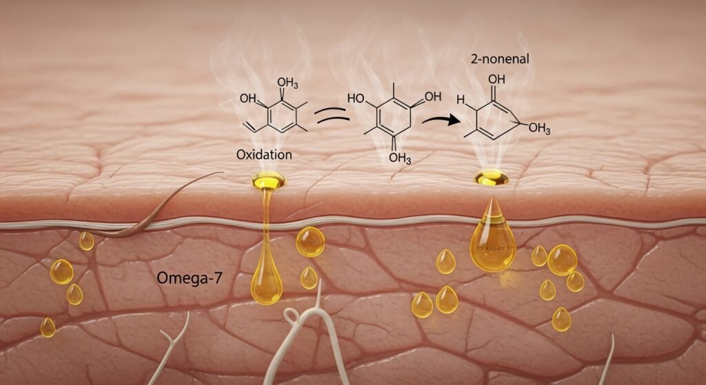 Molécula de 2-nonenal como causa del olor corporal